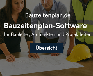Architektin mit Projektleiter und Bauleiter bei der Planbesprechung.